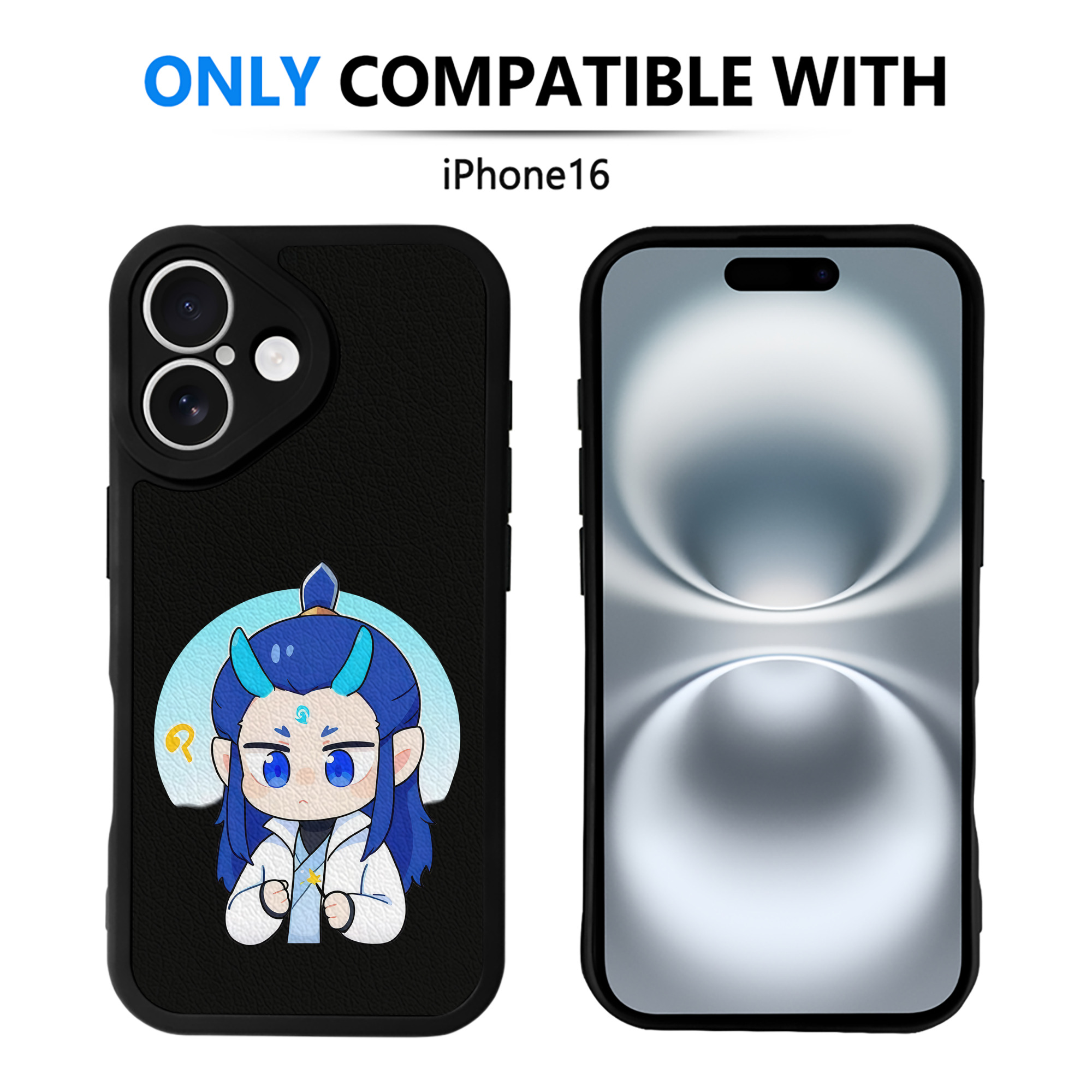 （画像用） Ne Zha 2 ナタ 魔童の大暴れ 【iPhone 16シリーズ対応】シリコンスマホケース（レザー調） 材質：シリコン